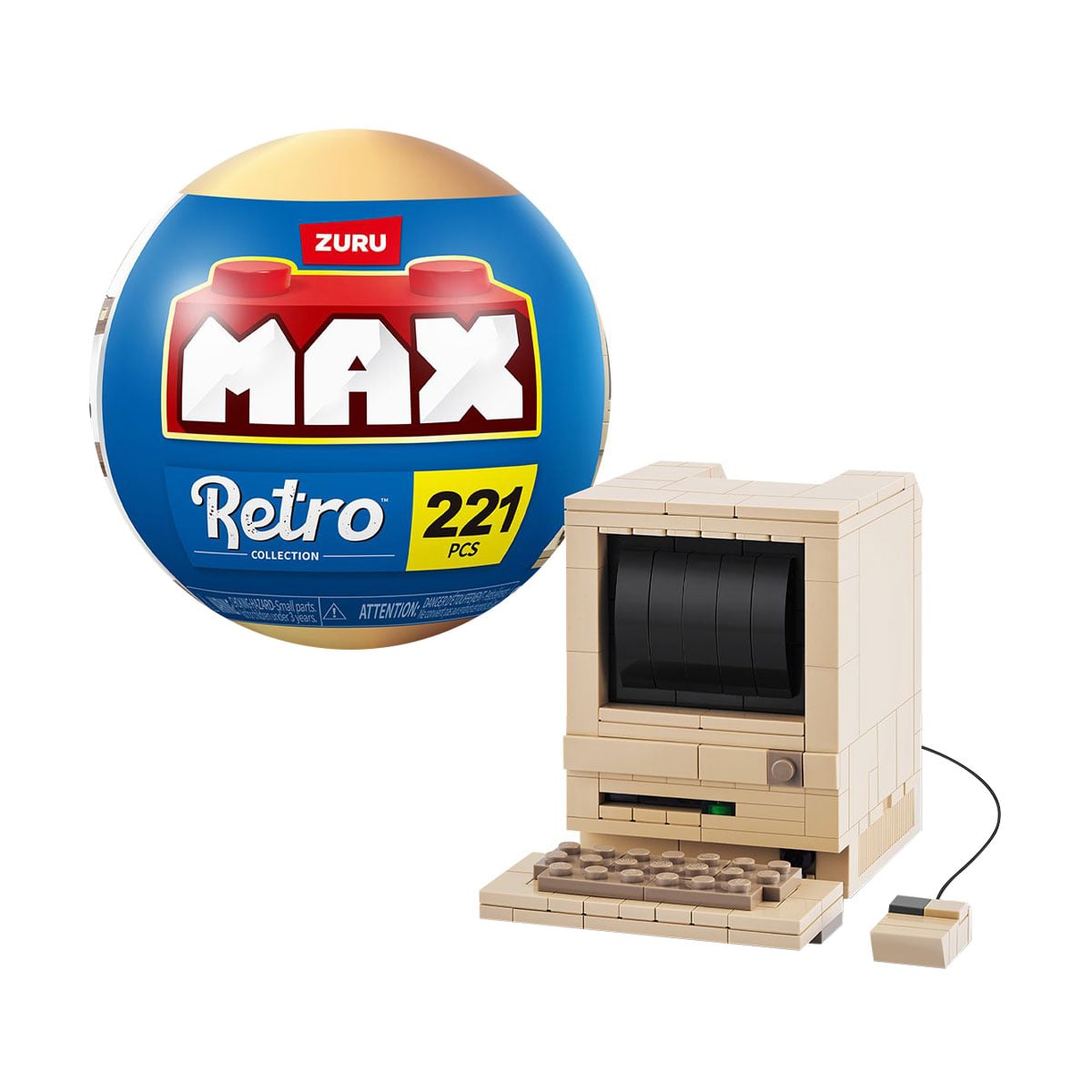 Дитячий конструктор в капсулі Zuru Max Retro S1 Комп'ютер Макінтош, від 8 років, 221 деталь (83185AGQ8)